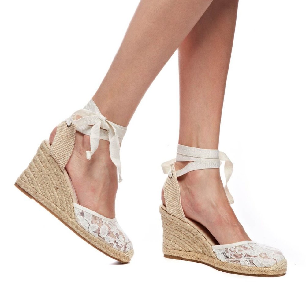 SOLUDOS New Wedge Lace Up Espadrille Sandal Women's 10